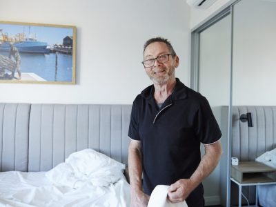 Eric is a Disability Employment Services Participant who found a job at the Quest Hotel in Fremantle